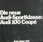 Preview: Audi 100 Coupe Modelprogram 1969 "Die neue Sportklasse" Carbrochure (7060)